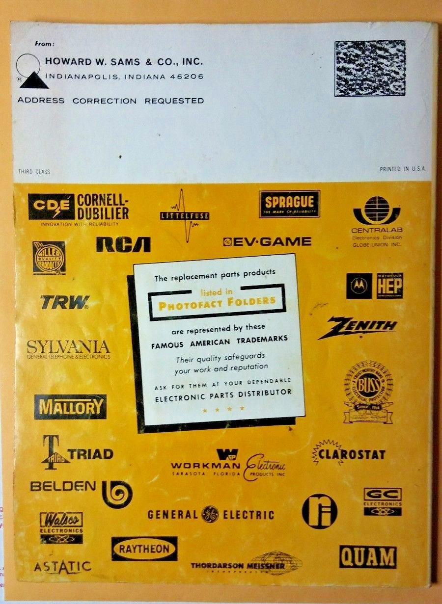 Howard W. Sams Photofact Annual Index 1978 Vintage Radio TV Service