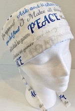 Love Peace Hope Love Lined Medical Scrub Cap Surgery Chef Dental Chemo Hat