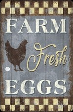 FARM FRESH EGGS ALUMINUM PARKING SIGN