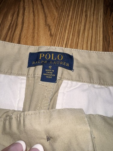 Polo Ralph Lauren Boys 12 Bear Khaki Chino Pants Red Big Pony Shirt Gray Long - Picture 7 of 8
