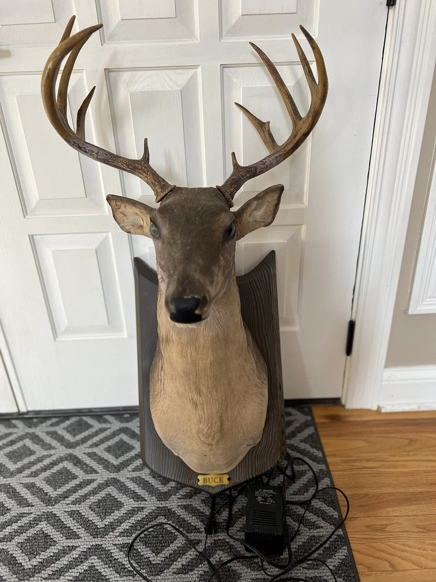 Vintage Singing Talking Buck Deer Head Mount Motion Animated Wall Mounted Trophy
