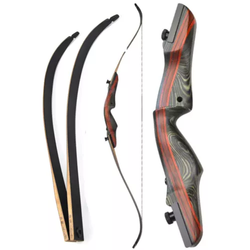 New 62" Wooden Recurve Bow Takedown Riser Limbs Archery Hunting Target 20-50lbs - Picture 4 of 12