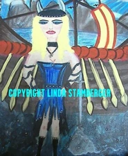 Valerie the Viking Discovers Lolite Island Original Art  Painting! 