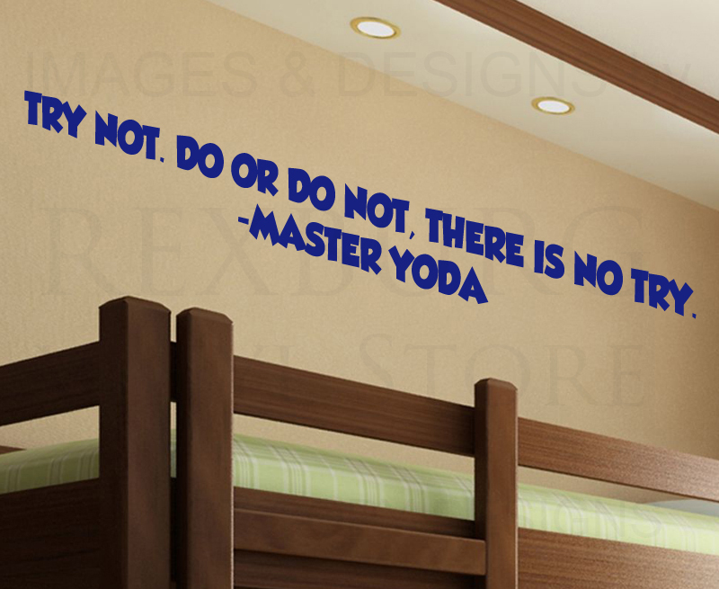 Wall Art Decal Sticker Star Wars Yoda Vinyl Lettering Quote I05