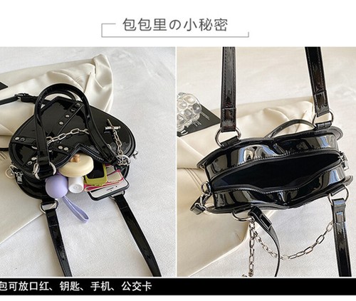 Damen Mädchen Lackleder Handtasche Ranzen Umhängetasche Schule süß Schultertaschen - Bild 3 von 11