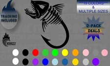 Skeleton Fish Hook Truck Vinyl Window Decal Boat Trailer Laptop Sticker Skeleton Fish Hook Truck Vinyl Window Decal Boat Trailer Laptop Sticker