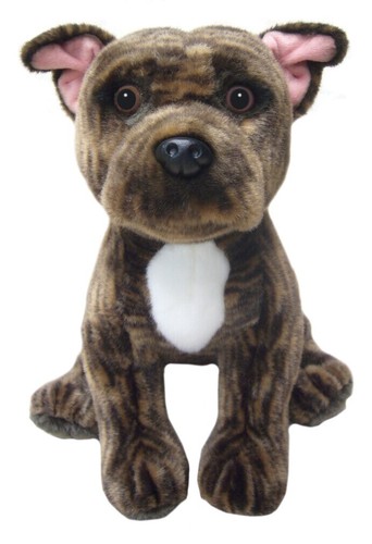 Staffordshire Bull Terrier Brindle Dog Plush Toy 10.5"/27cm Faithful Friends - Picture 3 of 3