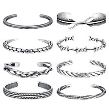 Vnox Retro Bangles for Men, Twisted Stainless Steel Knot Cuff Bracelet Vintage