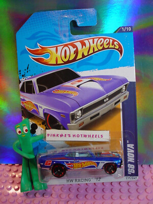 2012 Hot Wheels '68 CHEVY NOVA #171 ∞HW Racing blue; red