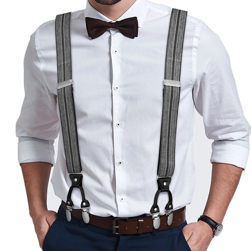 Buyless Fashion 2 Pack Suspender Men - 48" Adjustable Straps 1 1/4" - X Shape - Picture 90 of 90