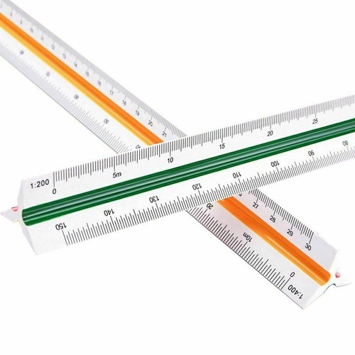 Triangular Metric Scale Ruler Engineer Tool 12.6'' Multicolour 30cm 1:100~1:500 - Picture 4 of 4