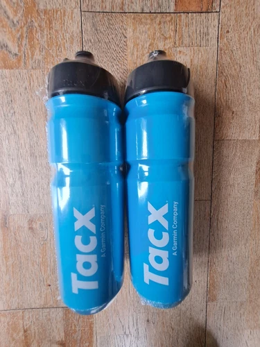 2 x Tacx Garmin Blau Wasser Bidon Flaschen 750ml......Nagelneu
