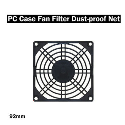 Neu 92mm PC Computer-Chassis Fan Fall Sieb Staubschutzfilter Schwarz