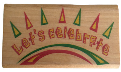 Inkadinkado Rubber Stamp Lets Celebrate Party Invitation Card Making Words 4933