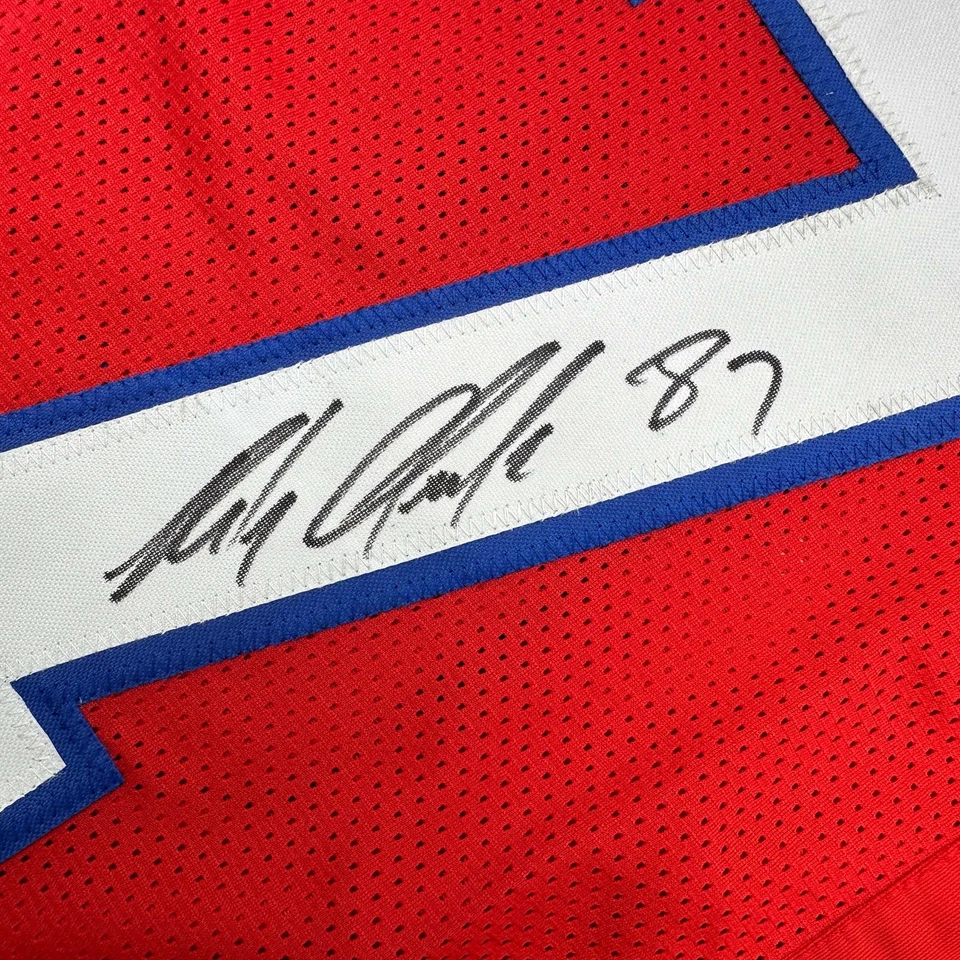 Футболка с автографом/подписью Роба Гронка Гронковски из Новой Англии красная сертификат подлинности JSA - Изображение 3 из 4