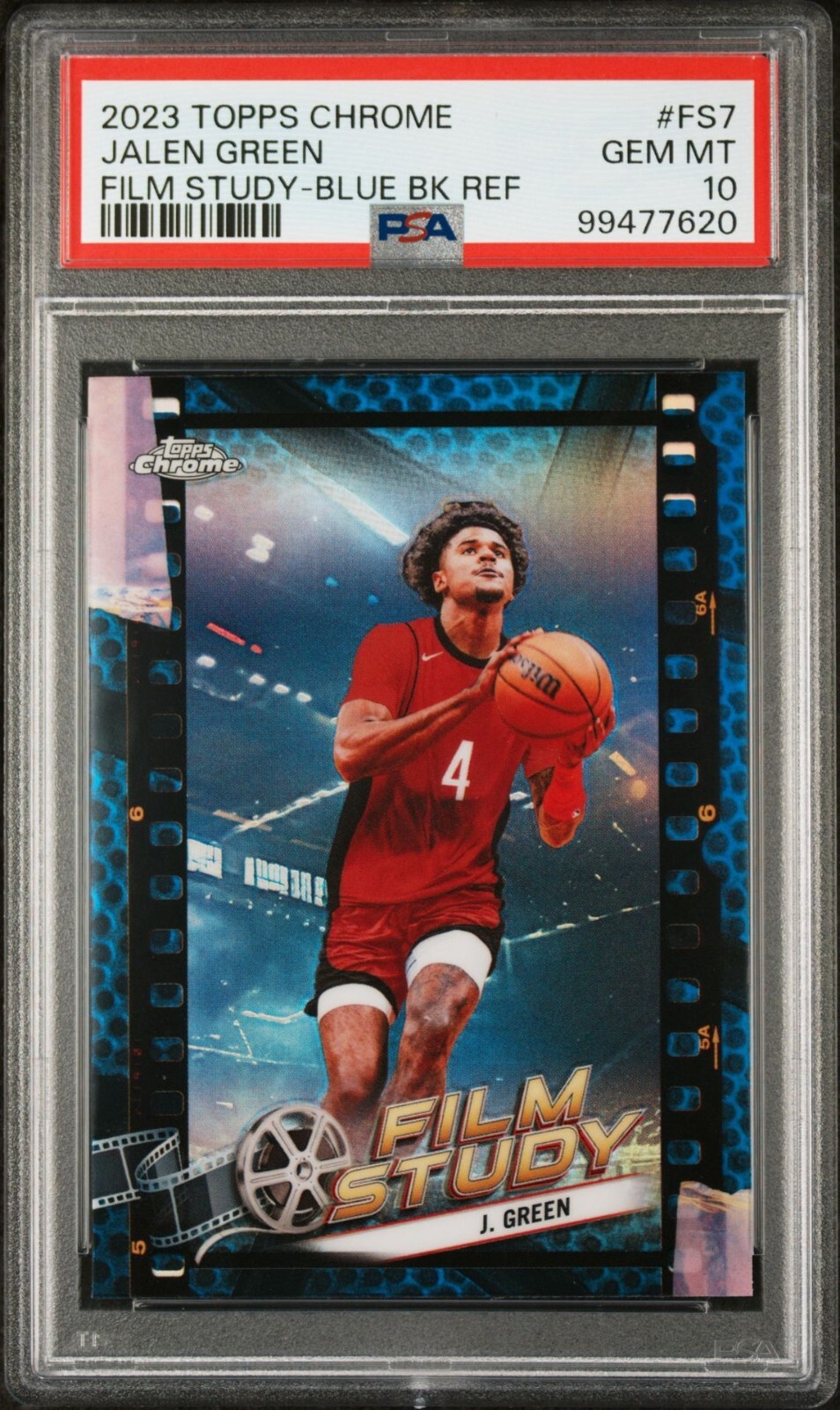 2023-24 Topps Chrome Jalen Green Film Study Blue Refractor #FS-7 PSA 10 GEM MT Pop 1