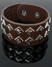 Punk Rock Wide PU Leather Unisex Cuff Bangle Bracelet Adjustable Wristband