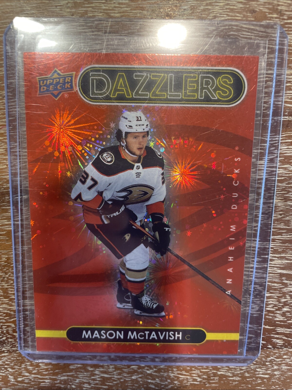 2021-22 Upper Deck Series 2 Mason McTavish Rookie Card Red Dazzlers DZ-51 SP