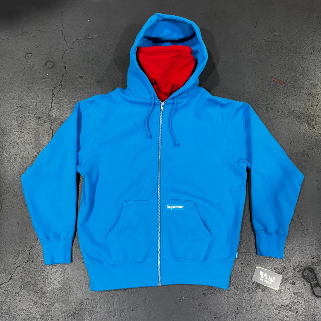 Sweat à capuche zippé Supreme Facemask (bleu royal)