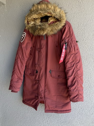 Alpha Industries Alaska Parka Size Xs Burgundy - Picture 3 of 18