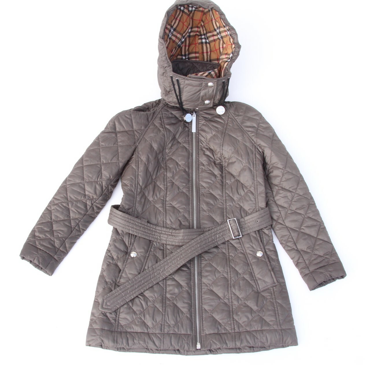 burberry baughton quilted belted parka jacket