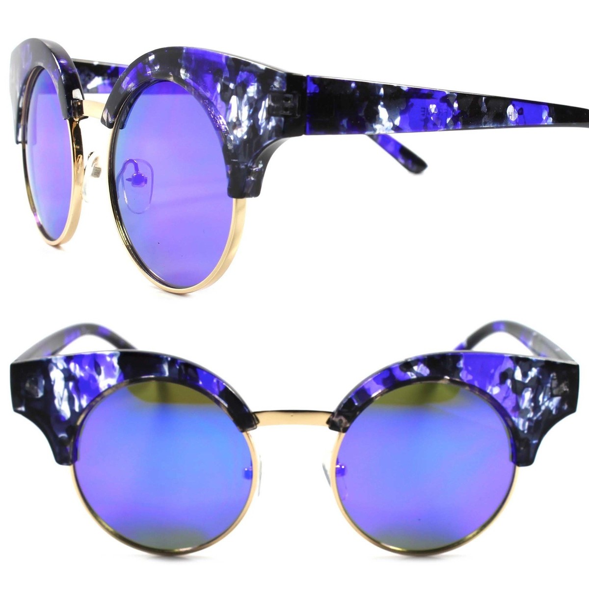 Stylish Blue Round Sunglasses EMPORIA | Retro Polarized Lens Circle Round Sunglasses  main image 2