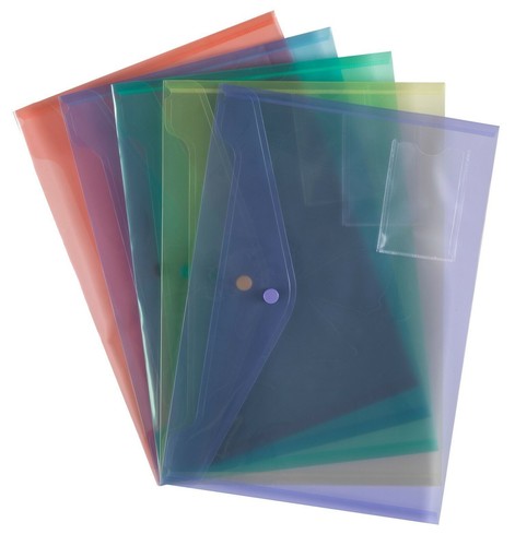 A4 Porte Document Couleurs Assorties Plastique Popper Presse Clou Files Lot De 5
