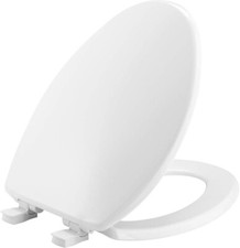 Bemis 7300SLEC 000 Elongated Toilet Seat Slow Close White Closed Front Plastic