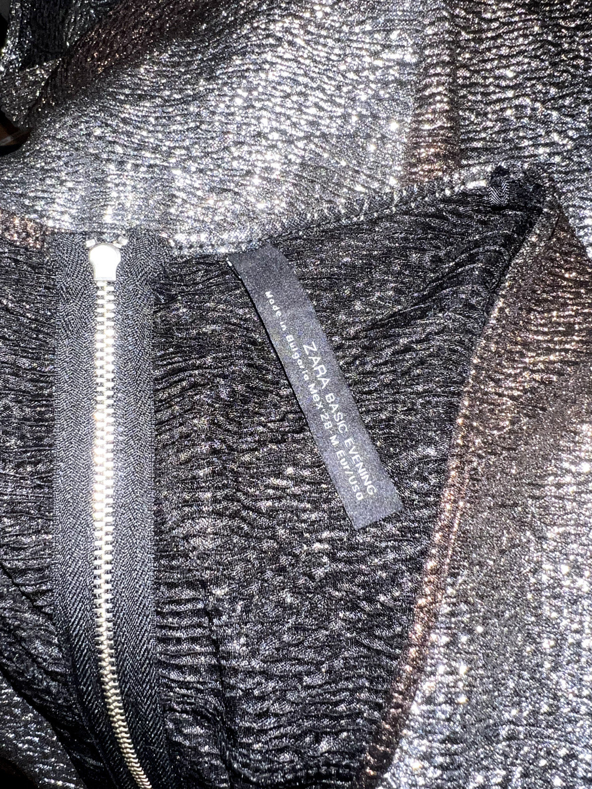 ZARA Basic Evening Women's Size M Metallic Scoop … - image 6