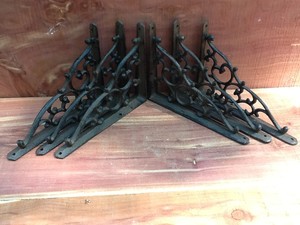 6-Leaf-amp-Vine-Shelf-Brace-Shelf-Bracket-Corbel-Cast-Iron-Rustic-FREE-SHIPPING