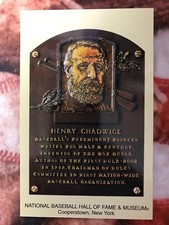 Henry Chadwick Postcard - Baseball Hall of Fame Induction Plaque - Photo