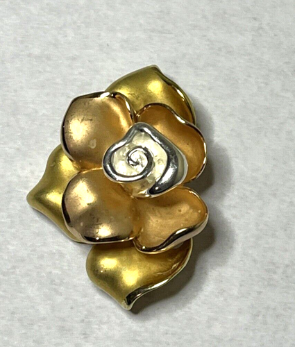 SIGAL Tri-Color 925 Sterling Silber Rose Blume Anhänger Made in CANADA - Bild 7 von 13