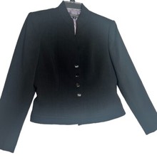 Kasper Blazer Womens Petite Size 2P Black Jacket Office Casual Work Minimalist