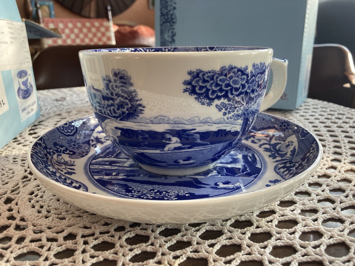 Italian Breakfast Cup Spode Blue Italian Jumbo Cup And Saucer