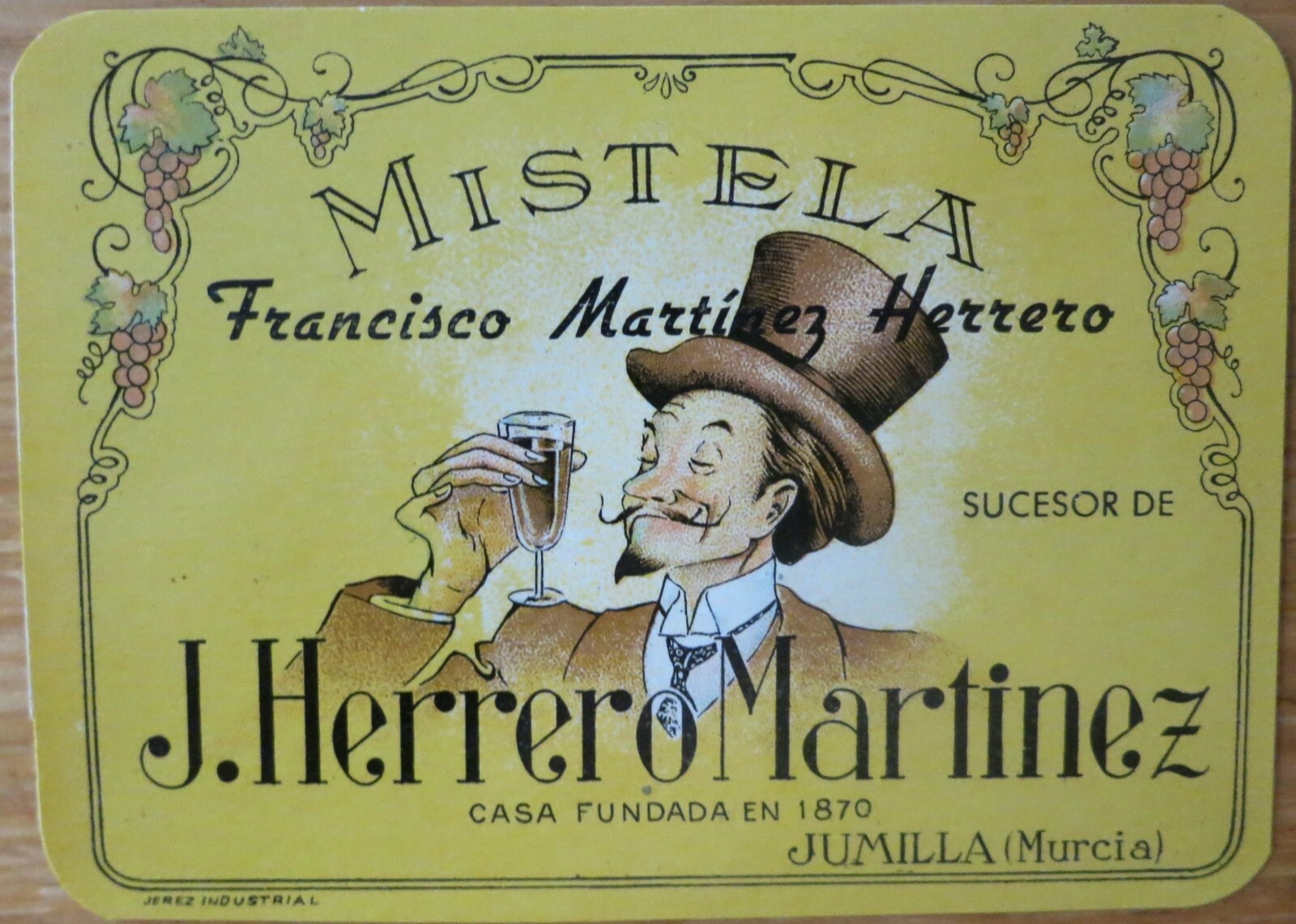 Etiquetas vinos ESPAÑA Mistela J.Herrero Martinez Jumilla Labels wine