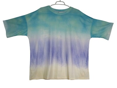 Women's short-sleeved blouse with pastel gradient, size XXL.