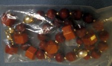 WOOD BEAD NECKLACE AND MATCHING EARRINGS