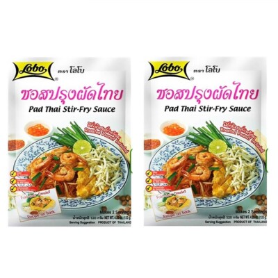 Lobo Pad Thai Paste Seasoning Authentic Cooking Food Pack Cha Sauce And 2 x 120g