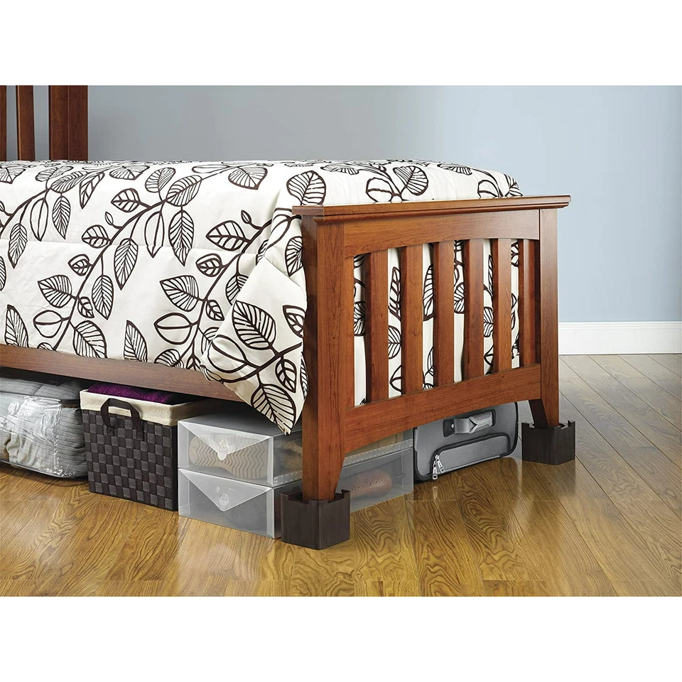 Подставки для кровати эспрессо Whitmor Wood 2,75 дюйма - набор из 4 6511-471-ESPR - Изображение 2 из 3