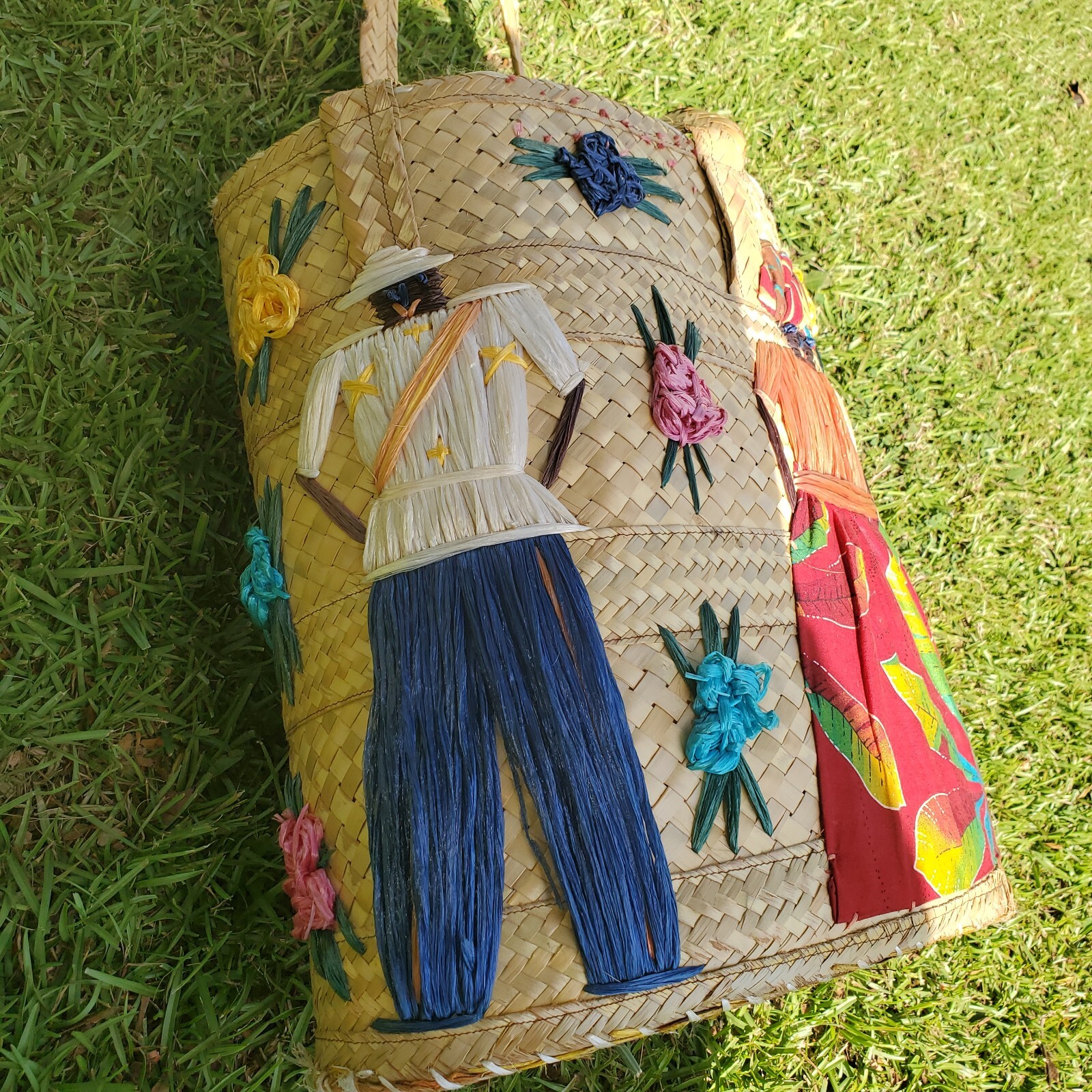 VTG Authentic Bahamas Woven Raffia Straw Bag Purse Ju… Gem