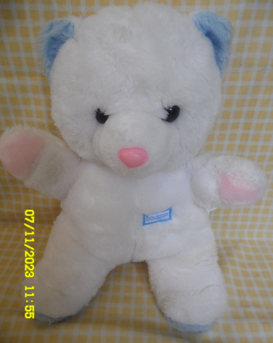 Doudou Ours Boulgom Blanc Et Bleu - Peluche Collection - Occasion
