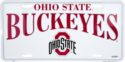 Targa Metallica Ohio State Buckeyes, Wall Sign Per Man Cave, Multicolore, Nuova, Spedizione USA