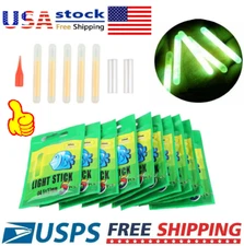 50PCS Fishing Float Glowing Sticks Night Clip On Dark Fluorescent Green Lights