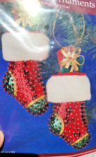 Sulyn Holiday Time STOCKING SURPRISE Vtg Sequin Bead Christmas Ornament Kit