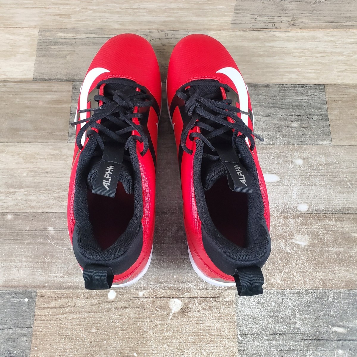 Nike Alpha Menace 4 Shark Men\'s Red/White Football‎ Cleats NWOB Size 9.5 Shoes Nike Alpha Menace 4 Shark Football Cleats Sz 10 Red White  main image 2