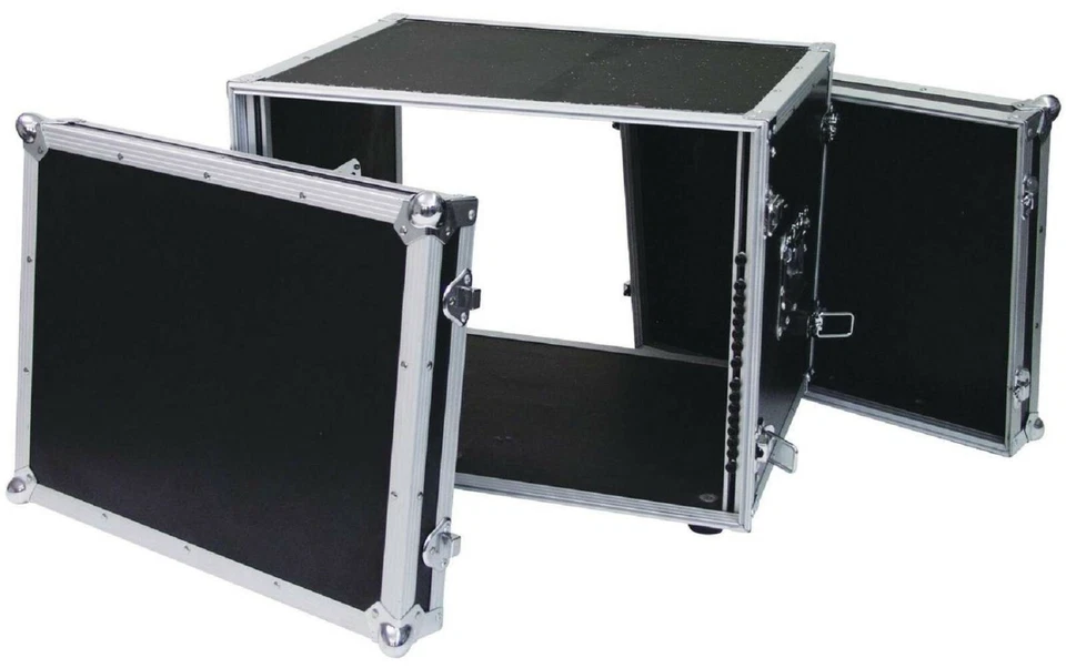 Effektrack 8 HE 19" DJ Studio Rack Case Flightcase 24 cm tief schwarz Verstärker - Bild 2 von 4