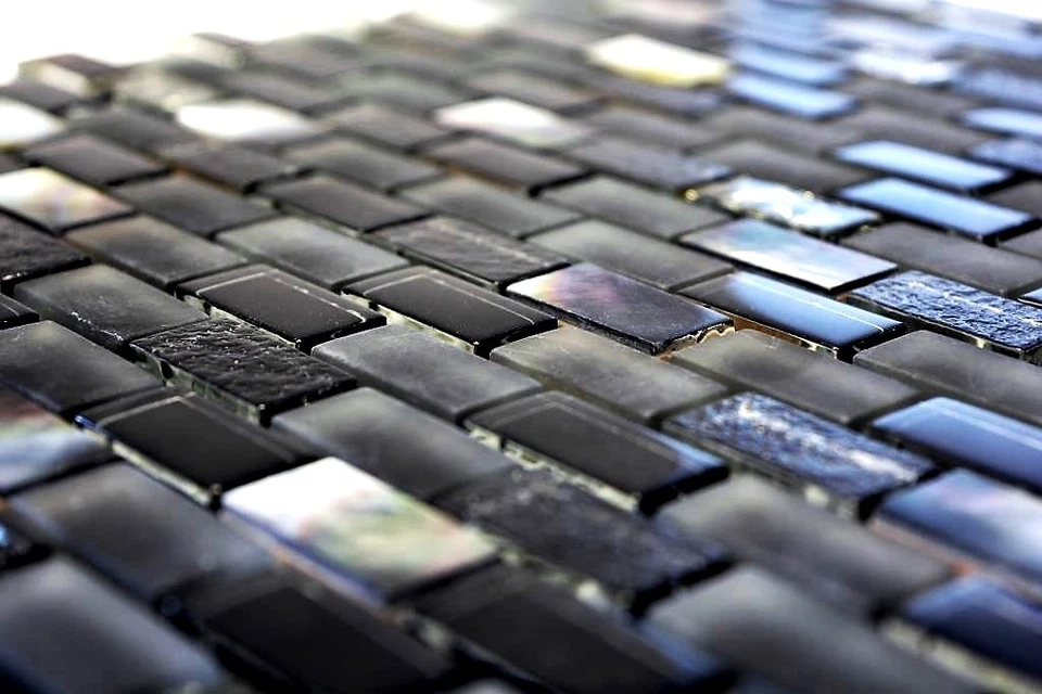 Pâte de Verre Pierre Naturelle Coquille Noir Maueroptik Offset 87-B03S_B 1 Mat - Photo 3/3