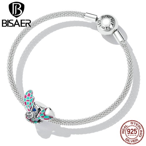 Bisaer Women Authentic 925 Sterling Silver Rabbit ear magic Charm Fit Bracelets - Picture 3 of 12