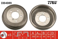 2x TRW Bremstrommel DB4089 für MERCEDES PUCH W461 T1 W463 W460 601 602 KLASSE T2