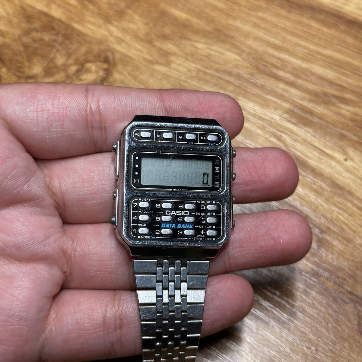 Vintage Casio CD-401 Data Bank Calculator Watch 1984 Japan Rare
